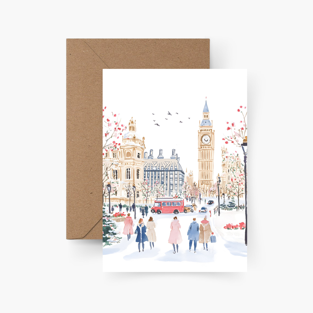 Weihnachtskarte Winter in London A6