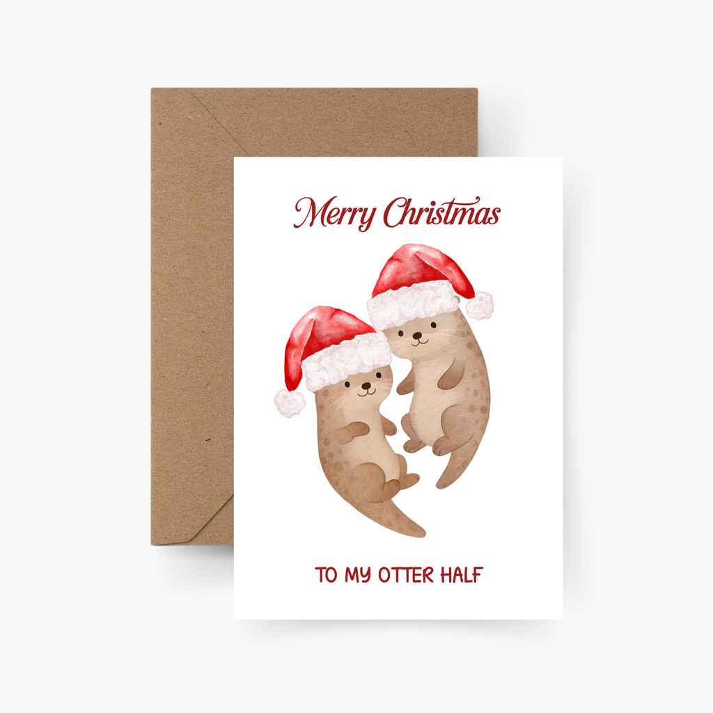 Weihnachtskarte Merry Christmas to my Otter Half A6