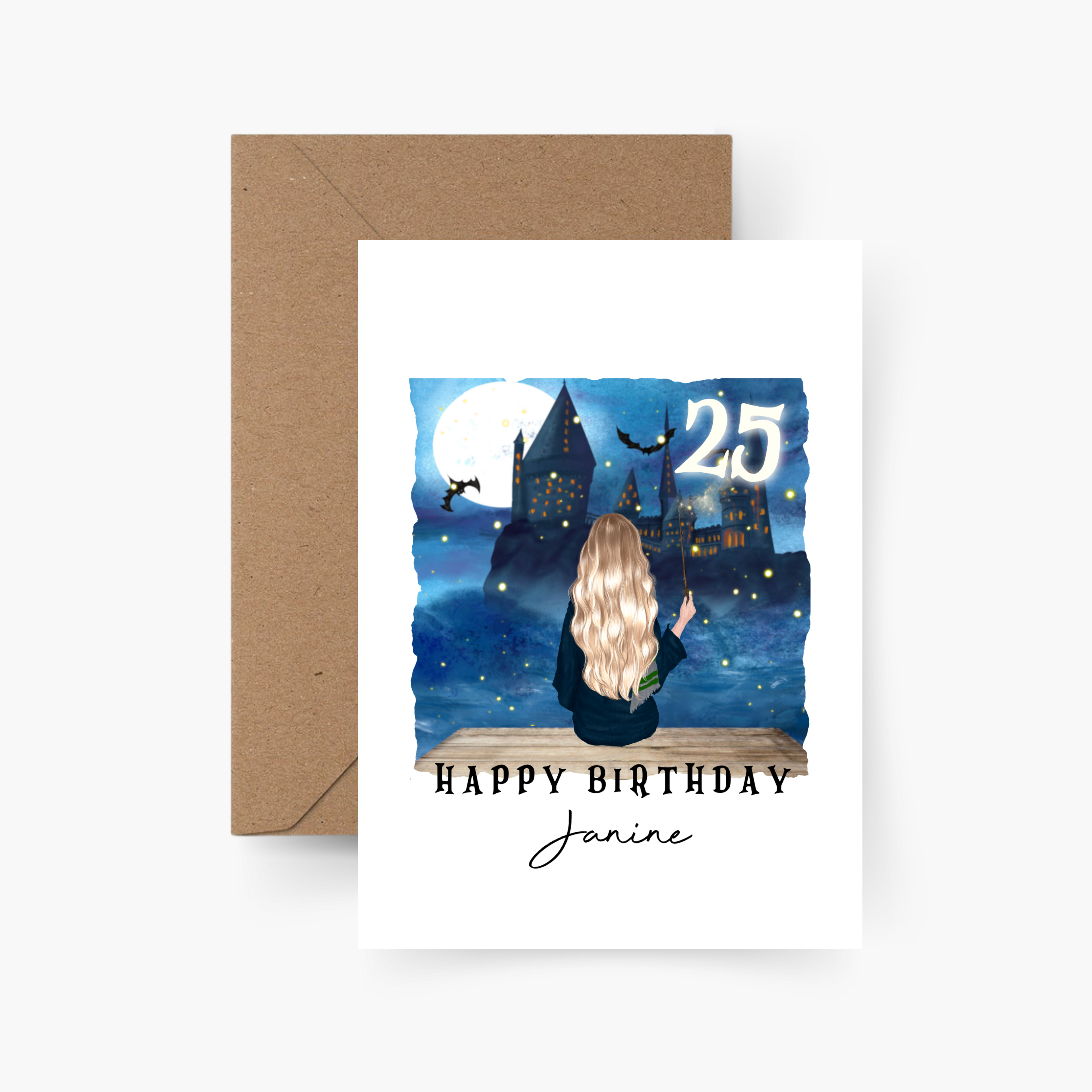 Geburtstagskarte personalisiert A6 Zauberin