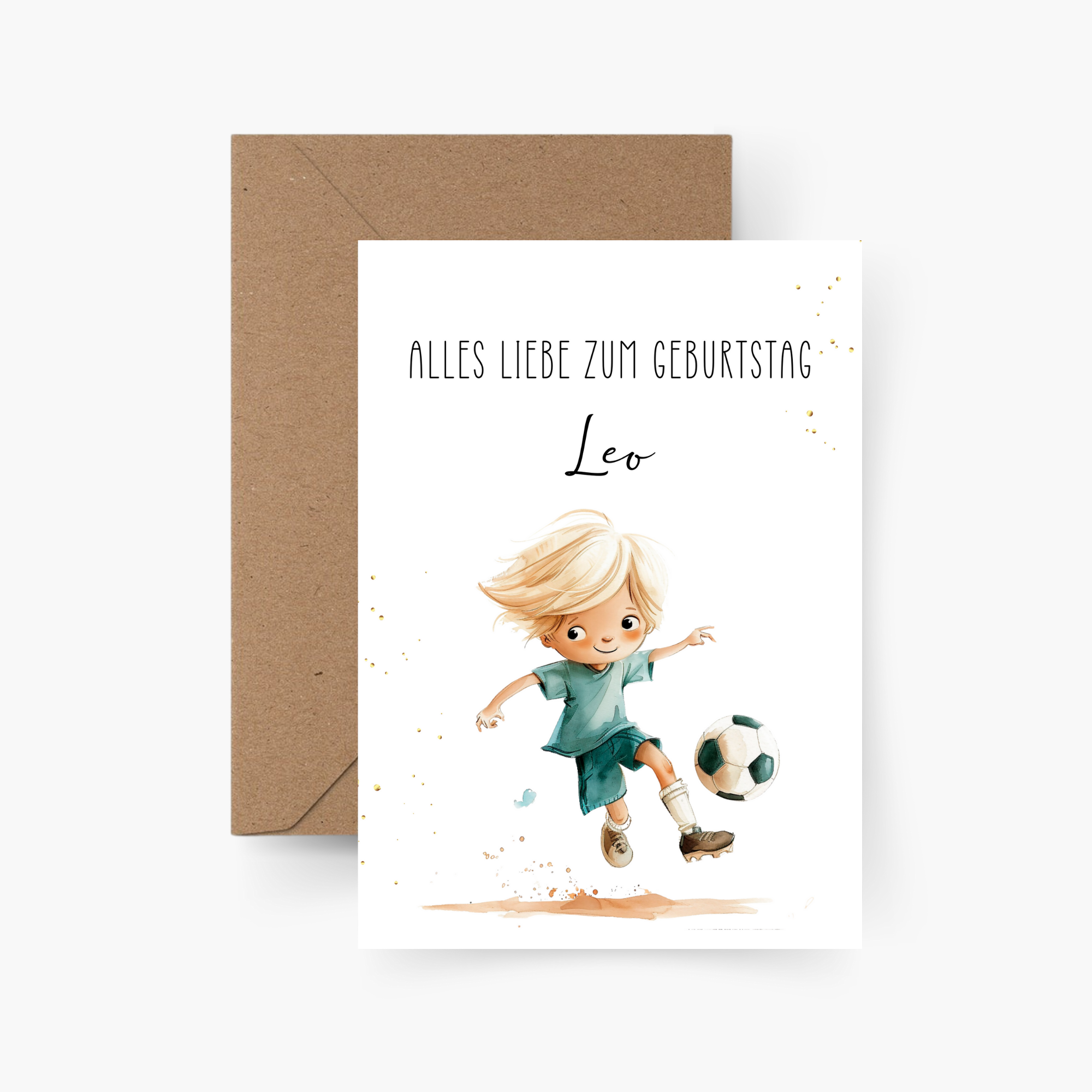 Geburtstagskarte Fußballer personalisiert mit Namen A6