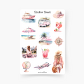 Reisen rosa Sticker Sheet