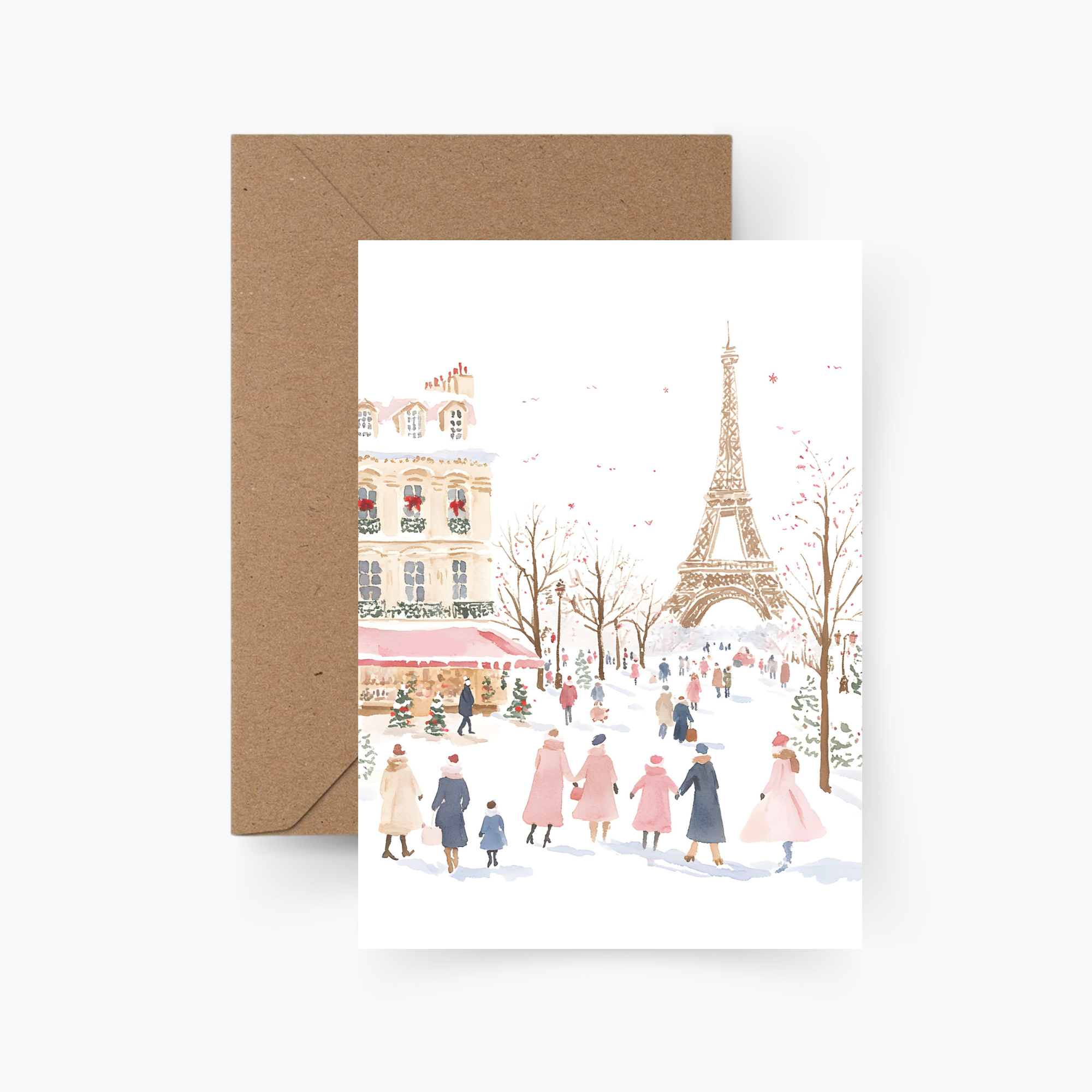 Weihnachtskarte Winter in Paris A6