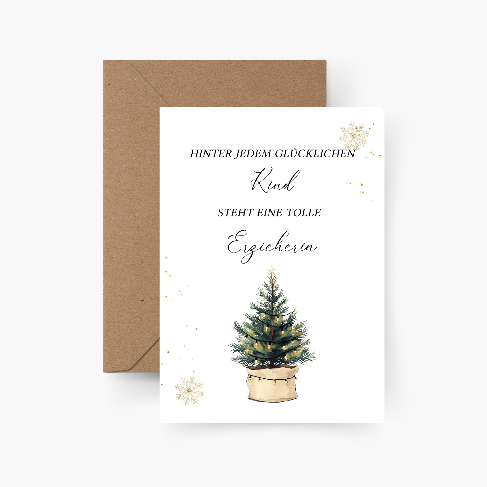 Weihnachtskarte für Erzieher/in & Lehrer/in - Tannenbäumchen