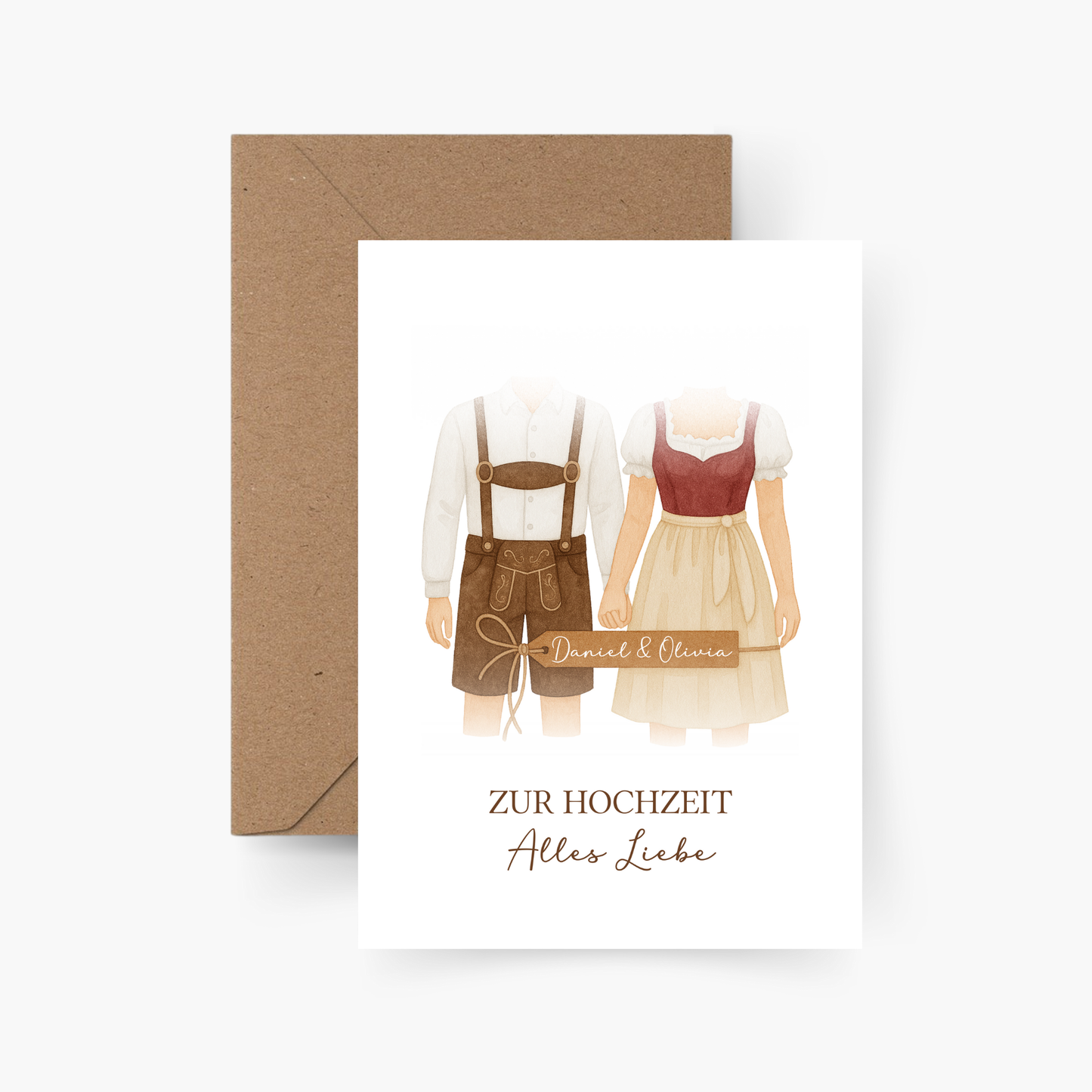 Alles Liebe zur Hochzeit personalisiert mit Namen Karte A6