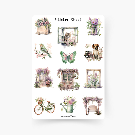 Rustic Spring Sticker Sheet