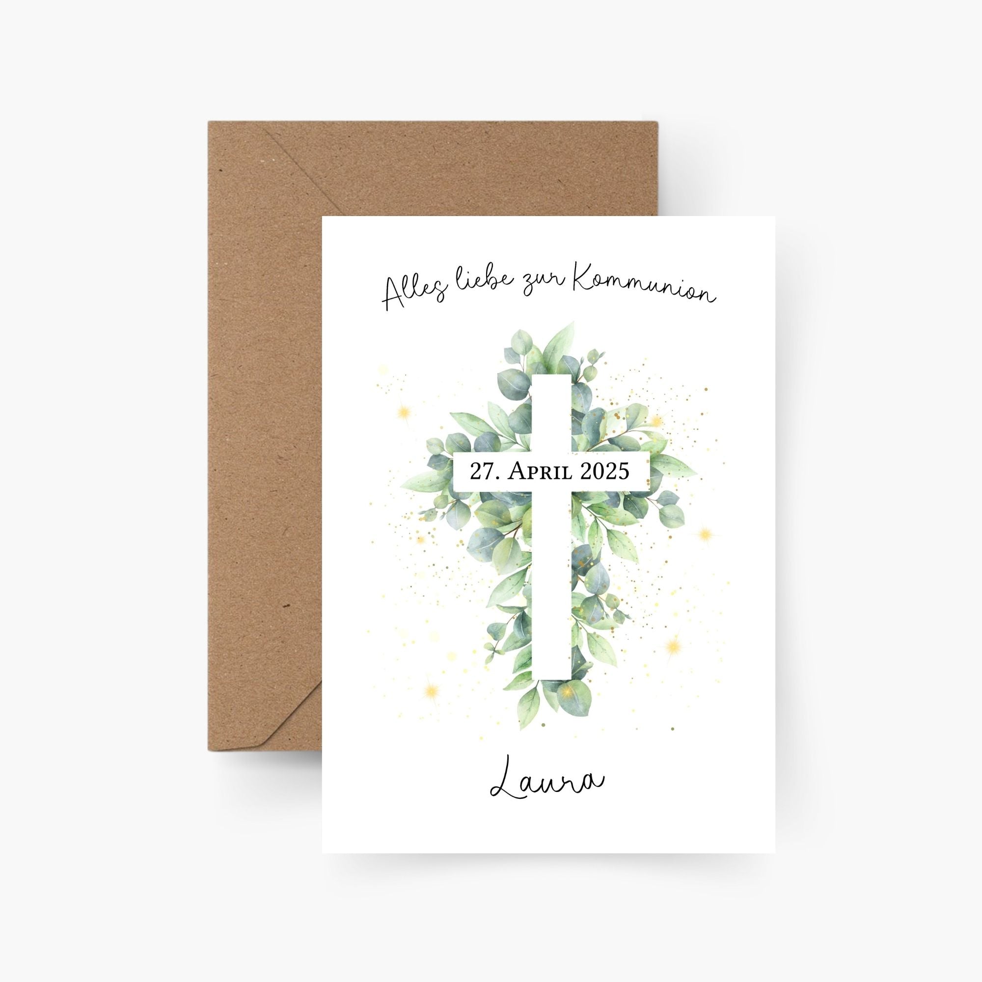 Karte zur Kommunion personalisiert mit Namen A6