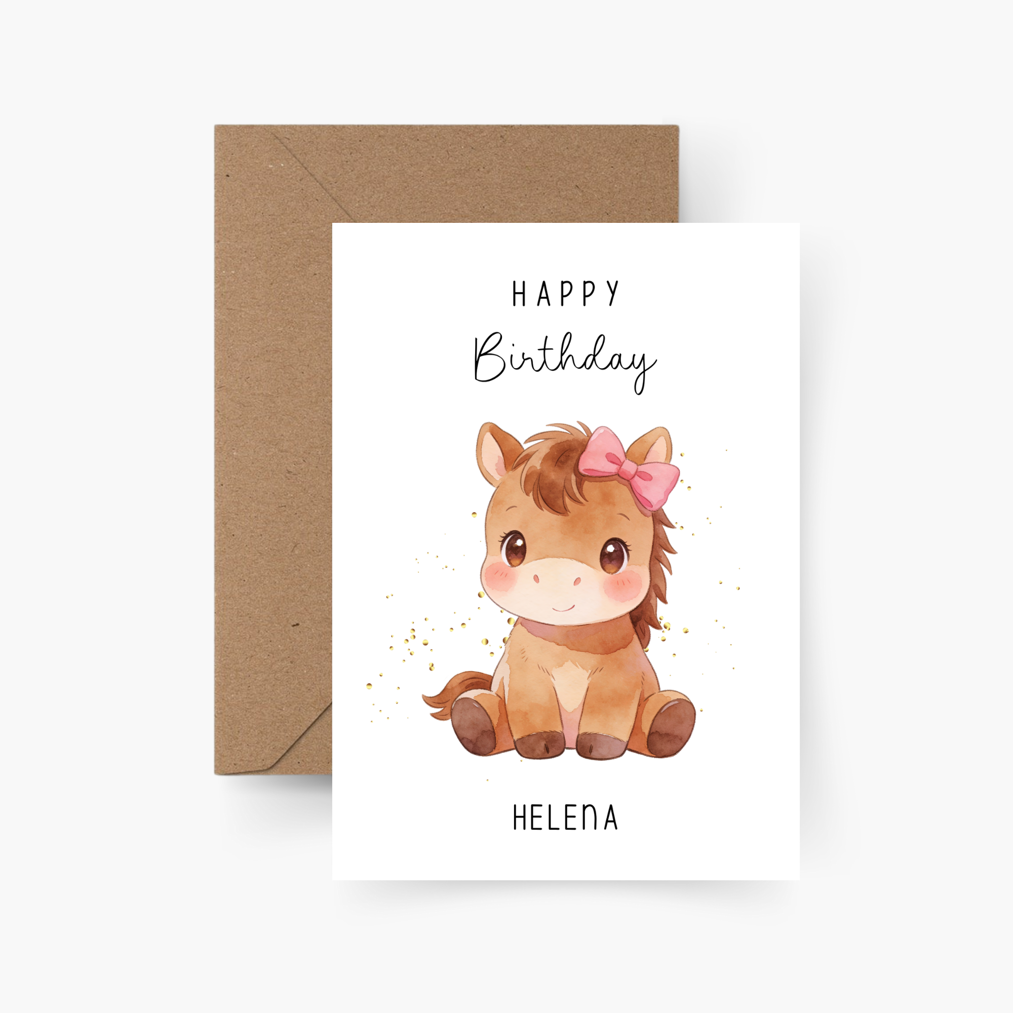 Geburtstagskarte Pferd personalisiert mit Namen A6