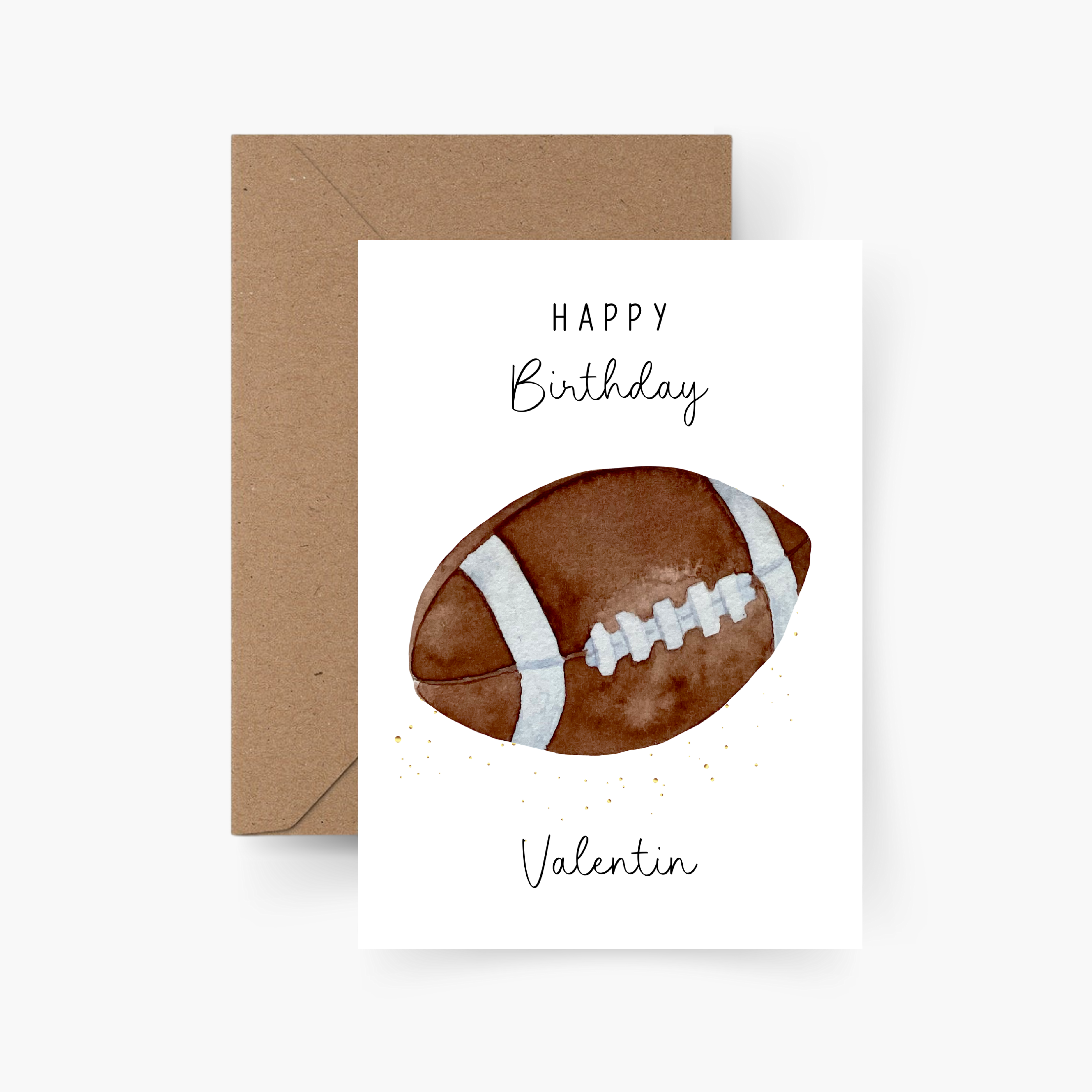 Geburtstagskarte Football personalisiert mit Namen A6