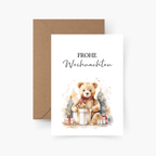 Weihnachtskarte Frohe Weihnachten Bär A6