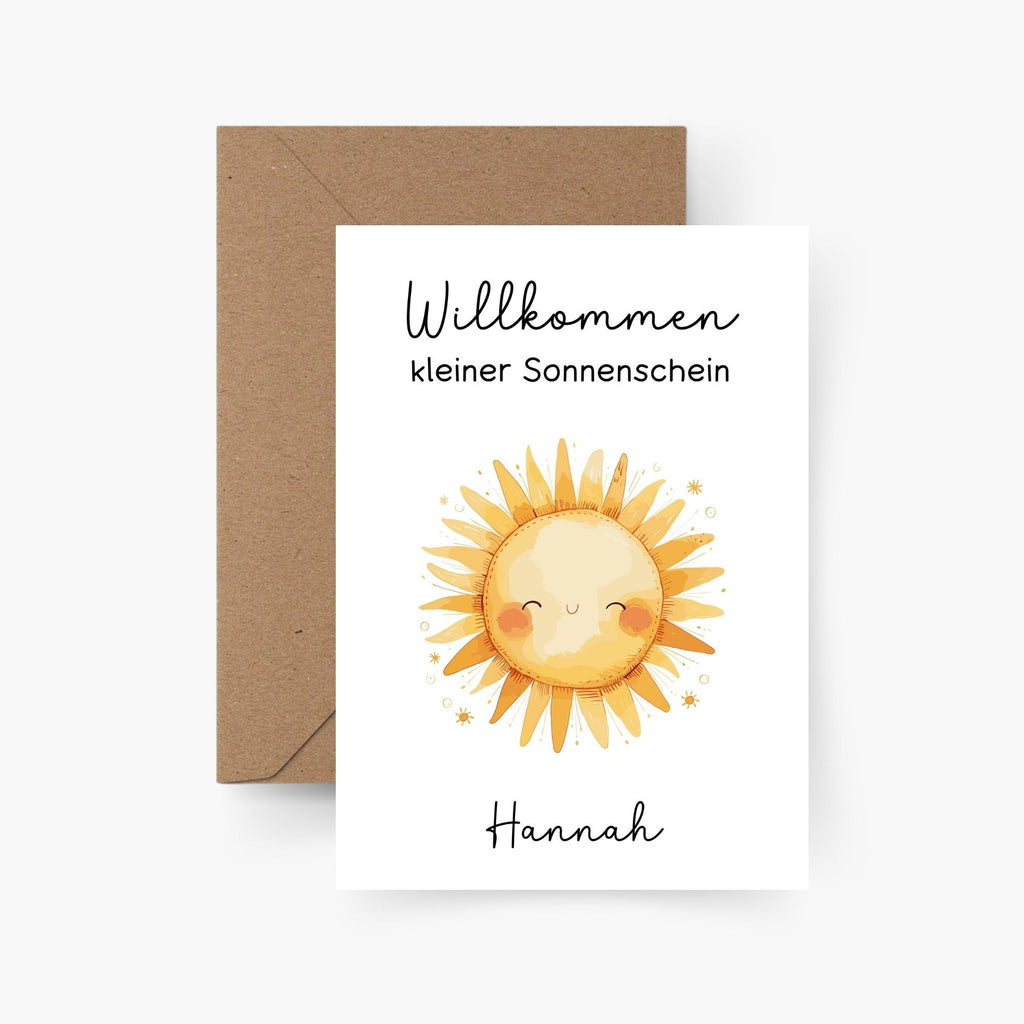 Karte zur Geburt personalisiert mit Namen A6