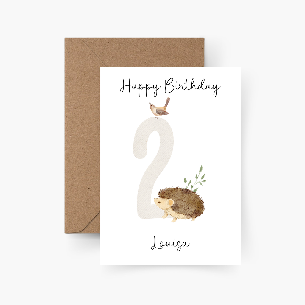 Geburtstagskarte 2. Geburtstag personalisiert mit Namen A6