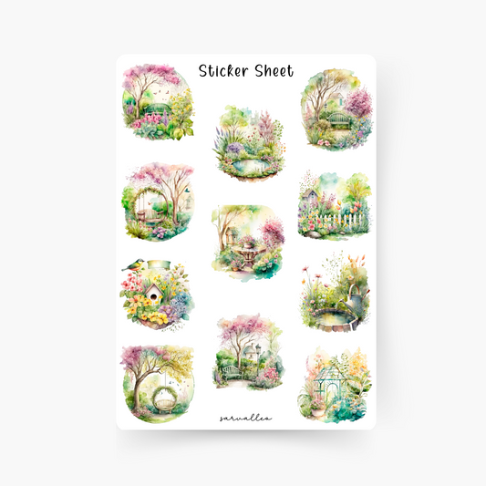 Frühlingsgarten Sticker Sheet