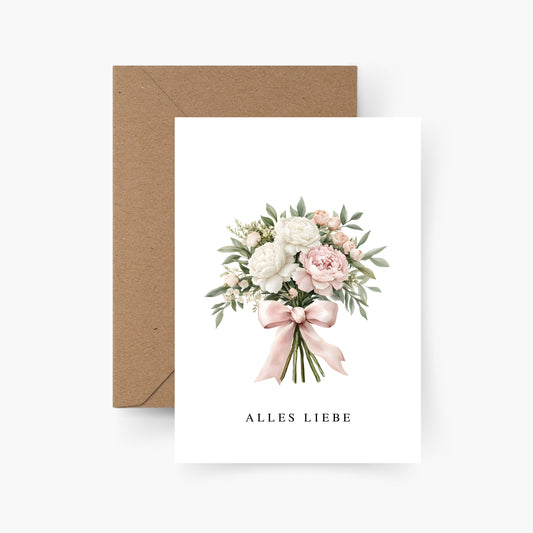 Geburtstagskarte Alles Liebe Blumenstrauß A6