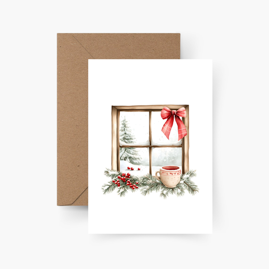 Weihnachtskarte Winterfenster A6