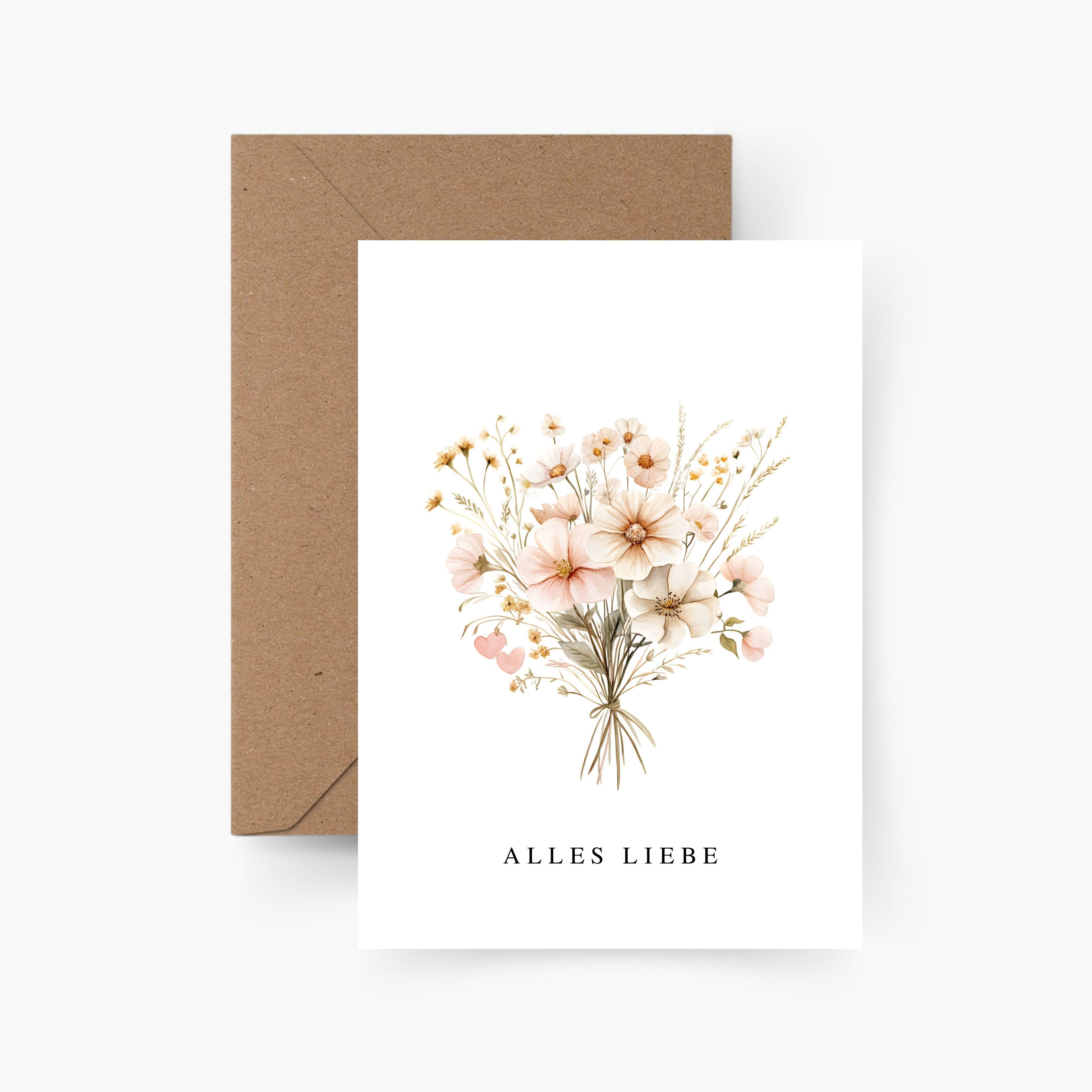 Geburtstagskarte Alles Liebe Blumenstrauß A6