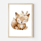 Boho Tiere Poster A4 | Kinderzimmer