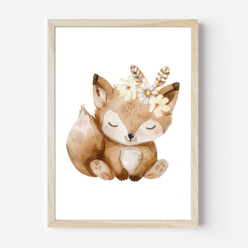 Boho Tiere Poster A4 | Kinderzimmer