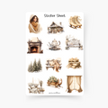 Cozy Winter Christmas Sticker Sheet