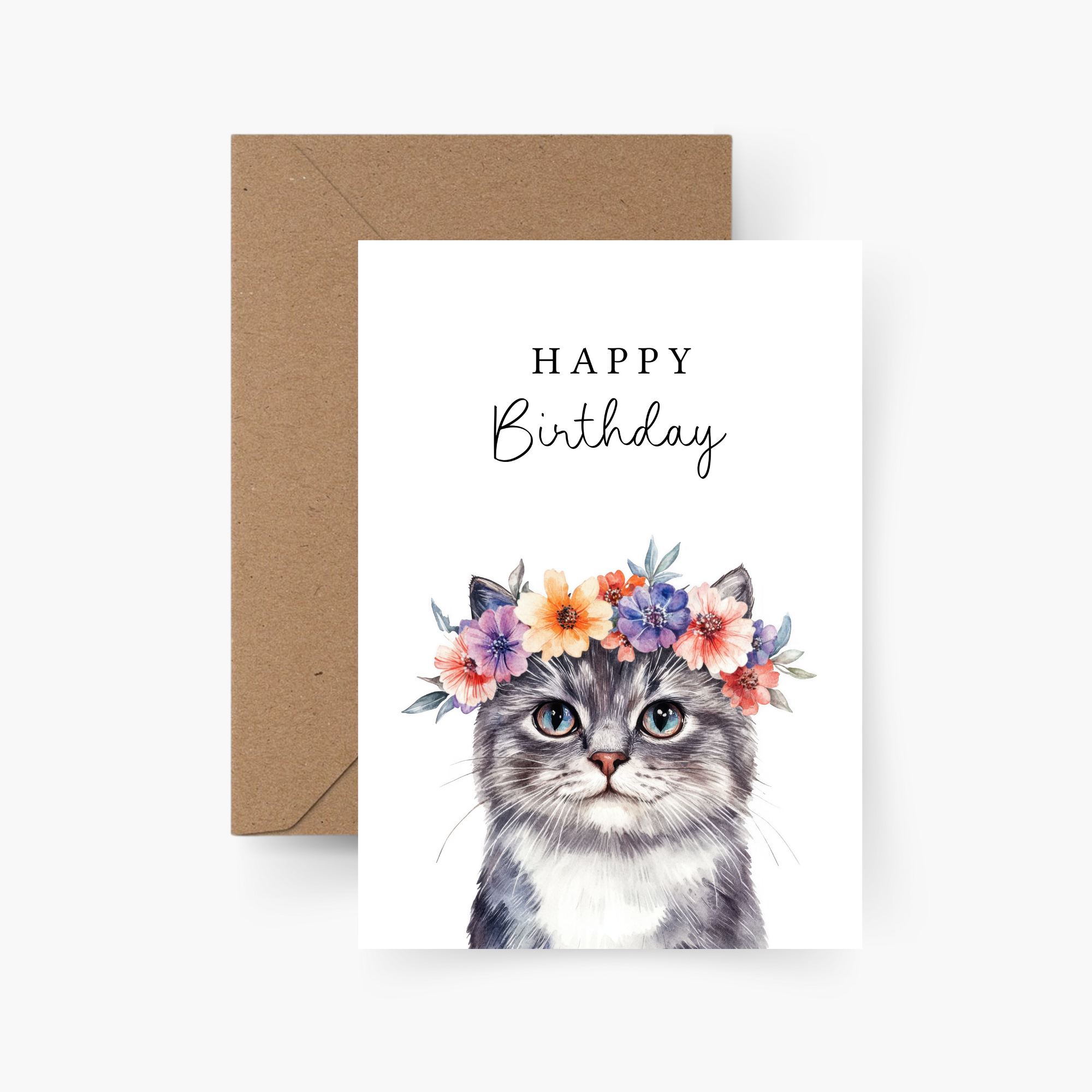 Geburtstagskarte Happy Birthday Katze A6