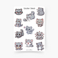 Süße graue Katze Sticker Sheet