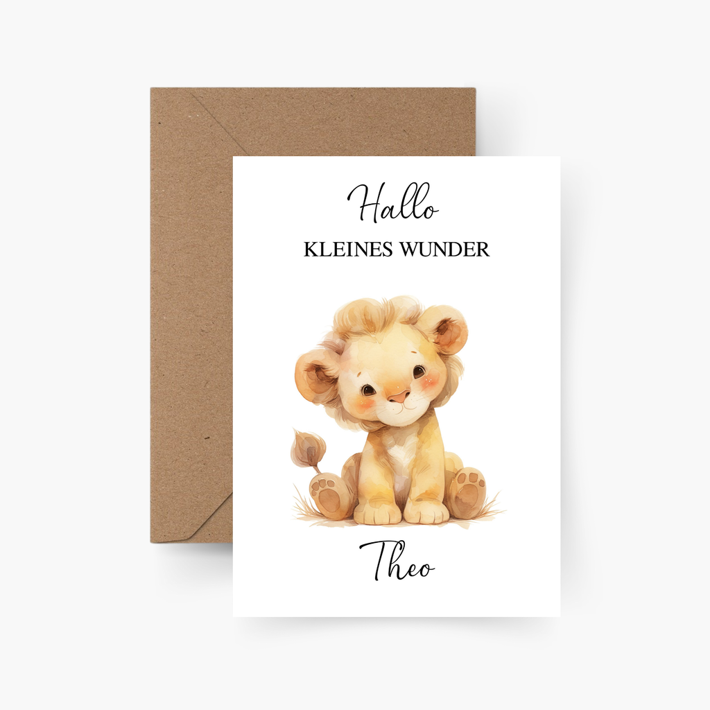 Karte zur Geburt personalisiert mit Namen A6