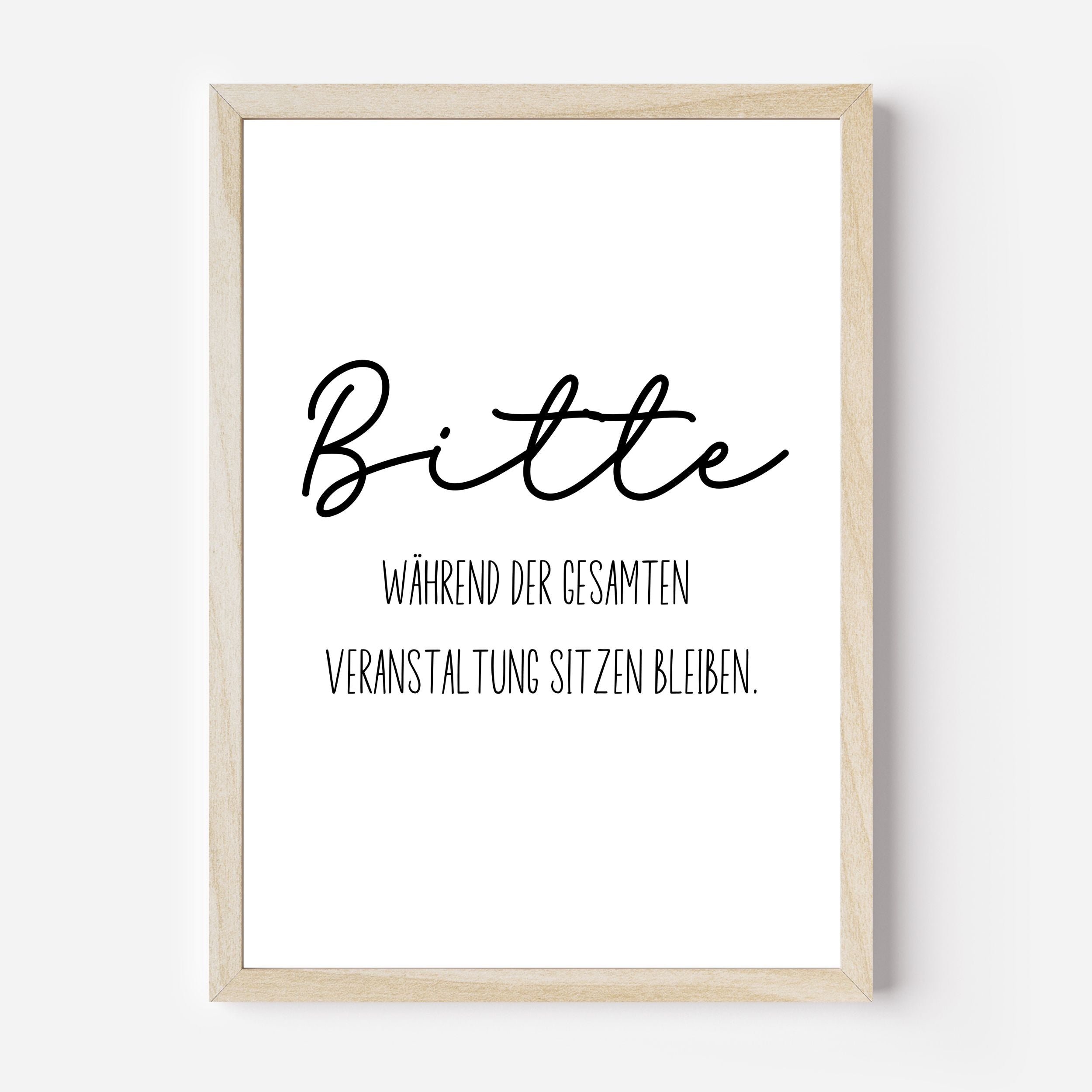 Bitte während der gesamten Veranstaltung sitzen bleiben Poster | Typografie