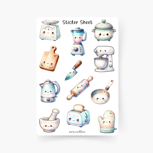 Kawaii Kitchen Sticker Sheet