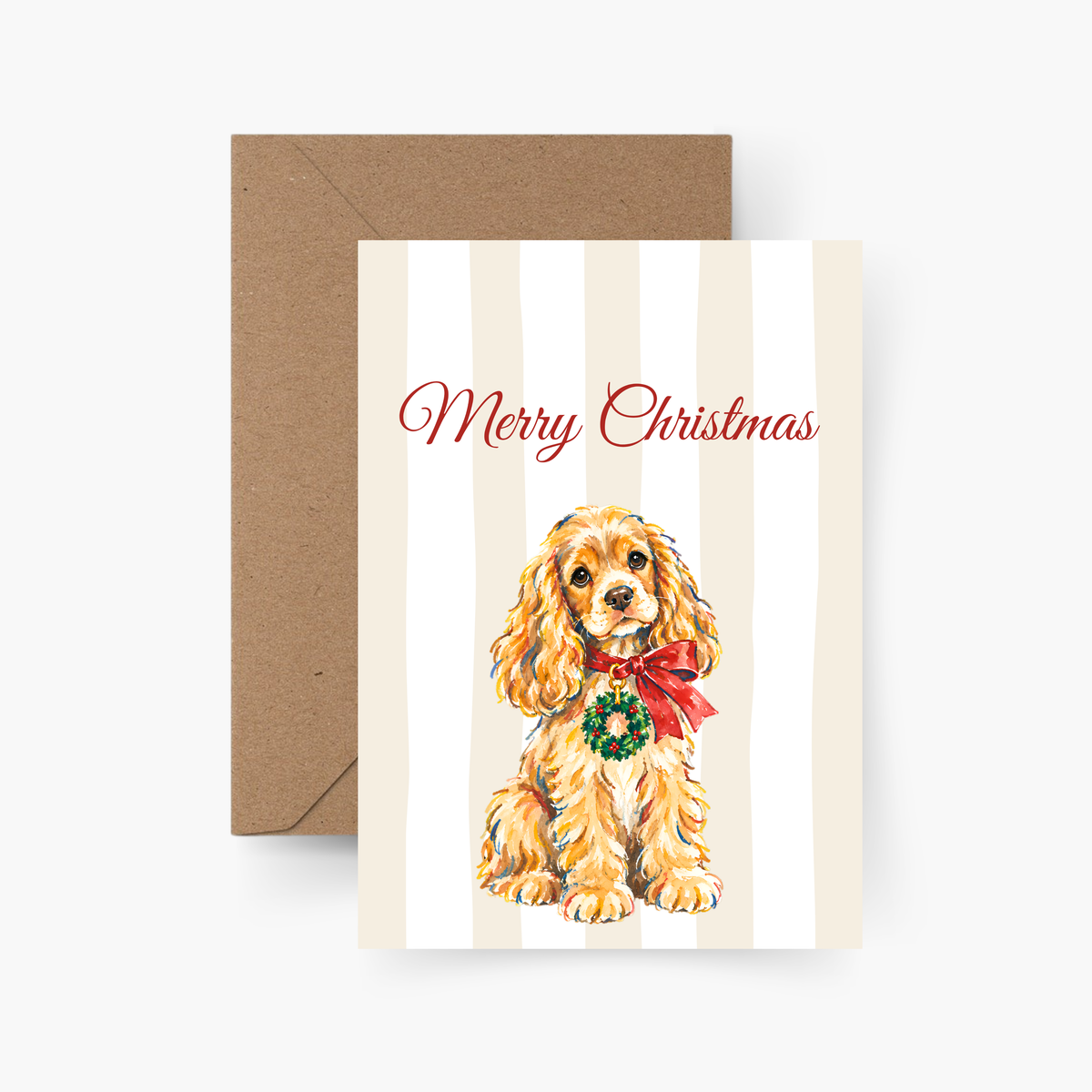 Weihnachtskarte Merry Christmas Hund A6