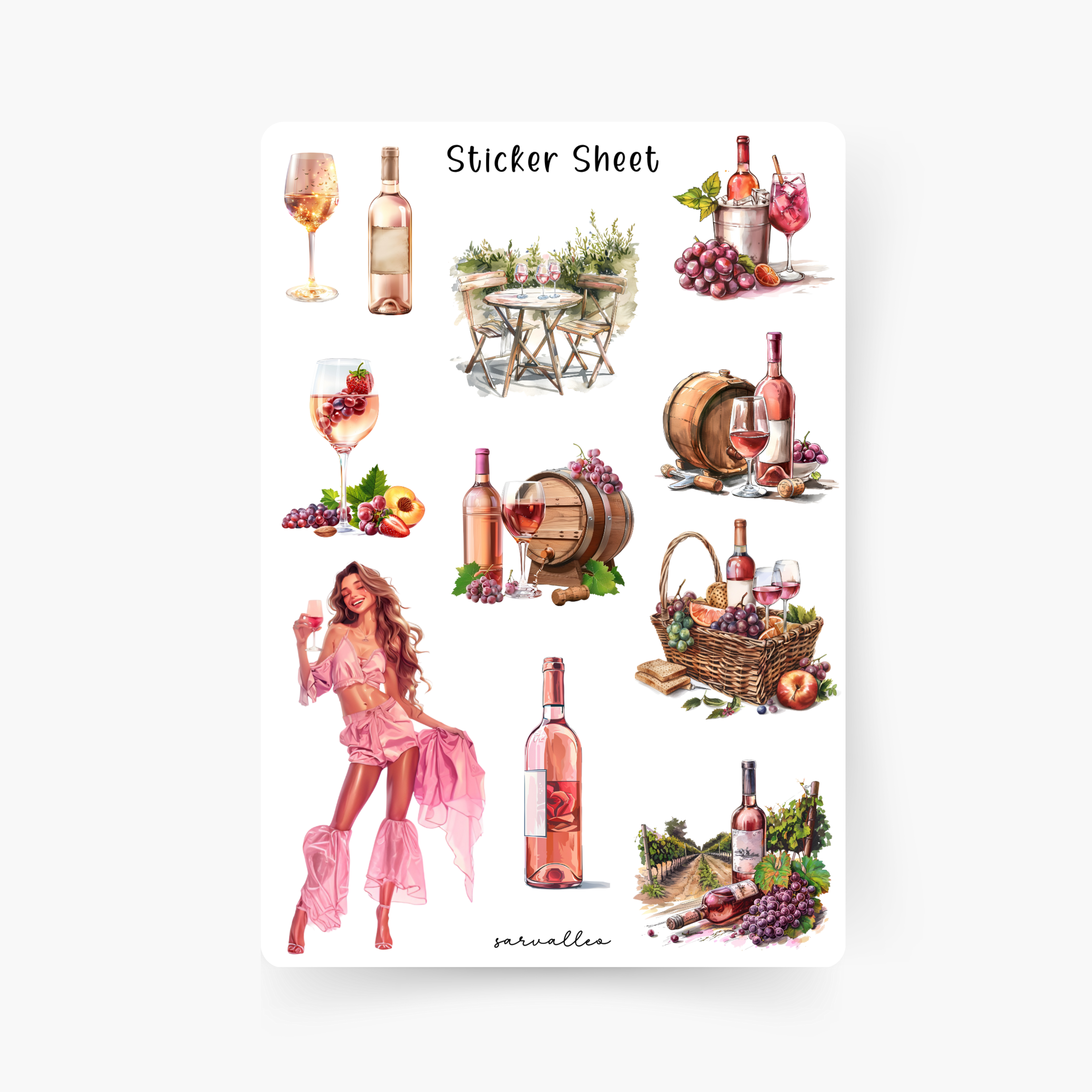 Wein Sticker Sheet