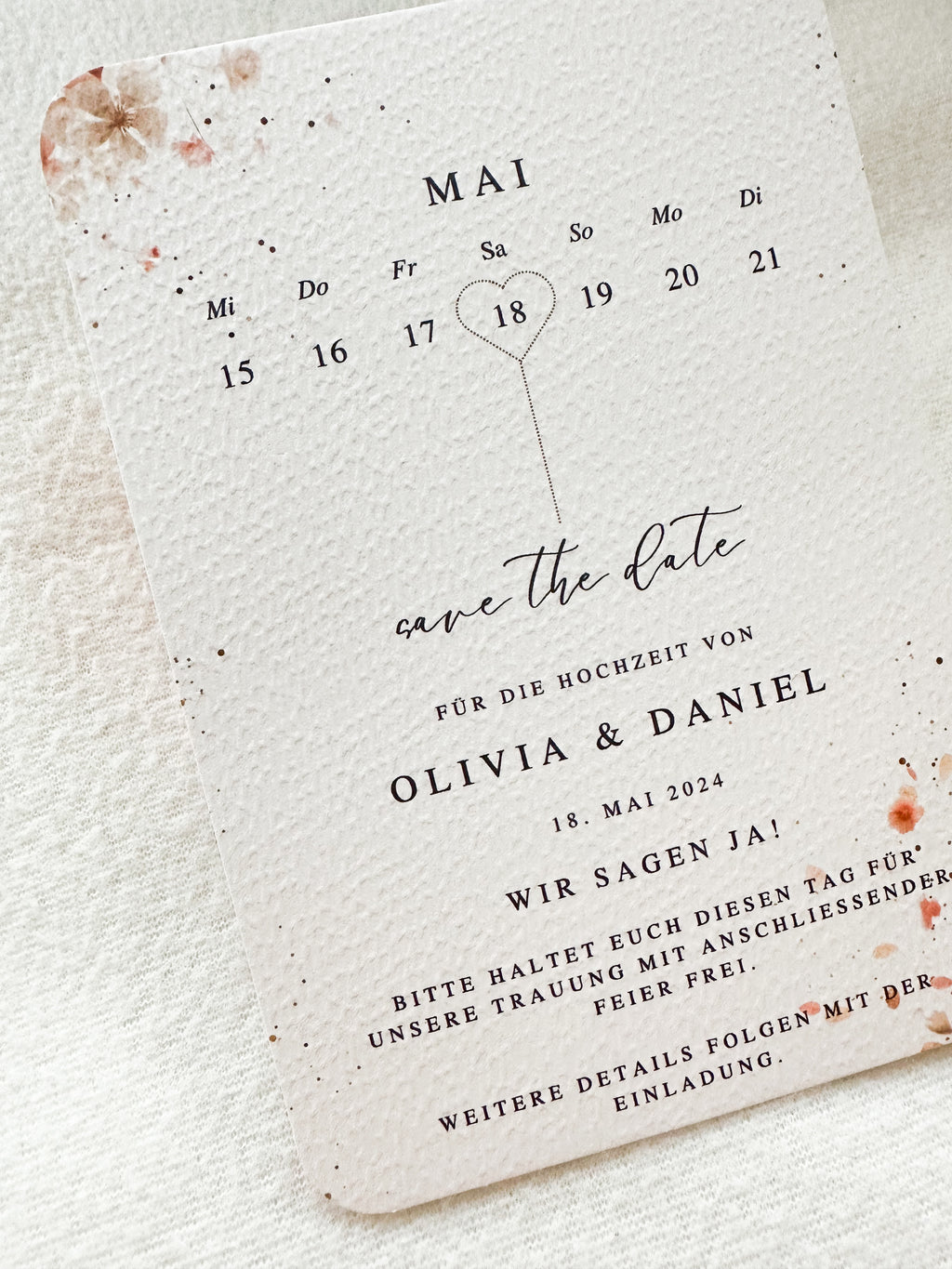 Save the Date Karte personalisiert | Einladung zur Hochzeit A6