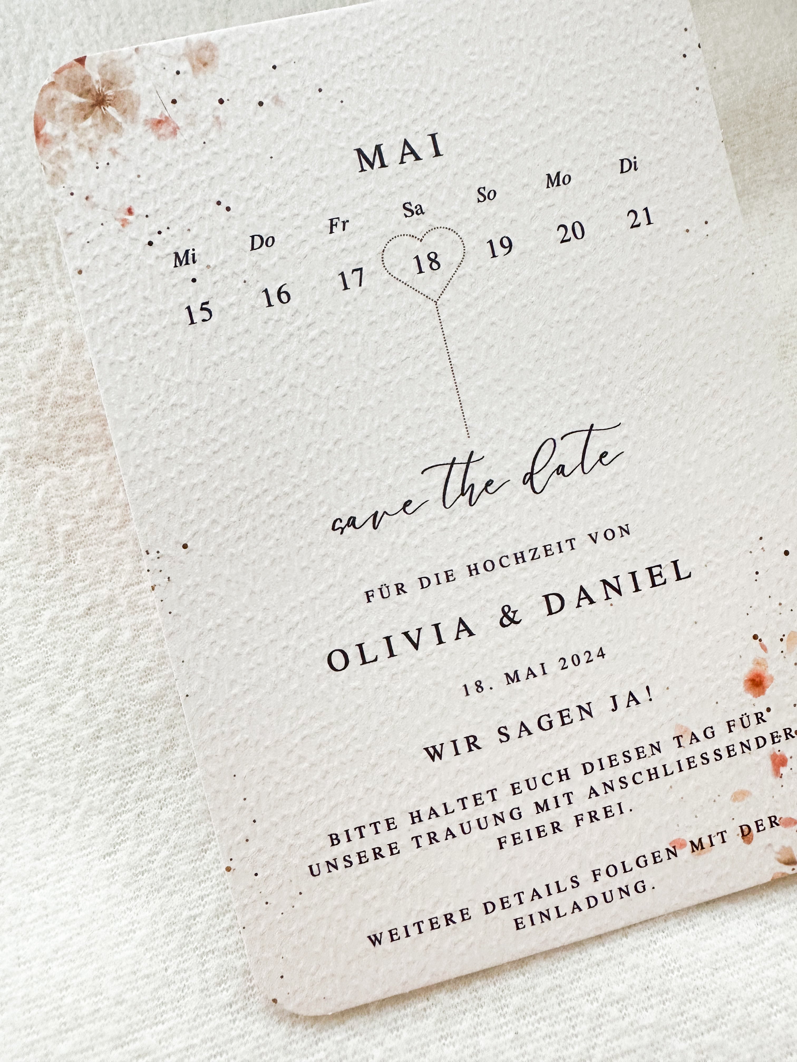Save the Date Karte personalisiert | Einladung zur Hochzeit A6