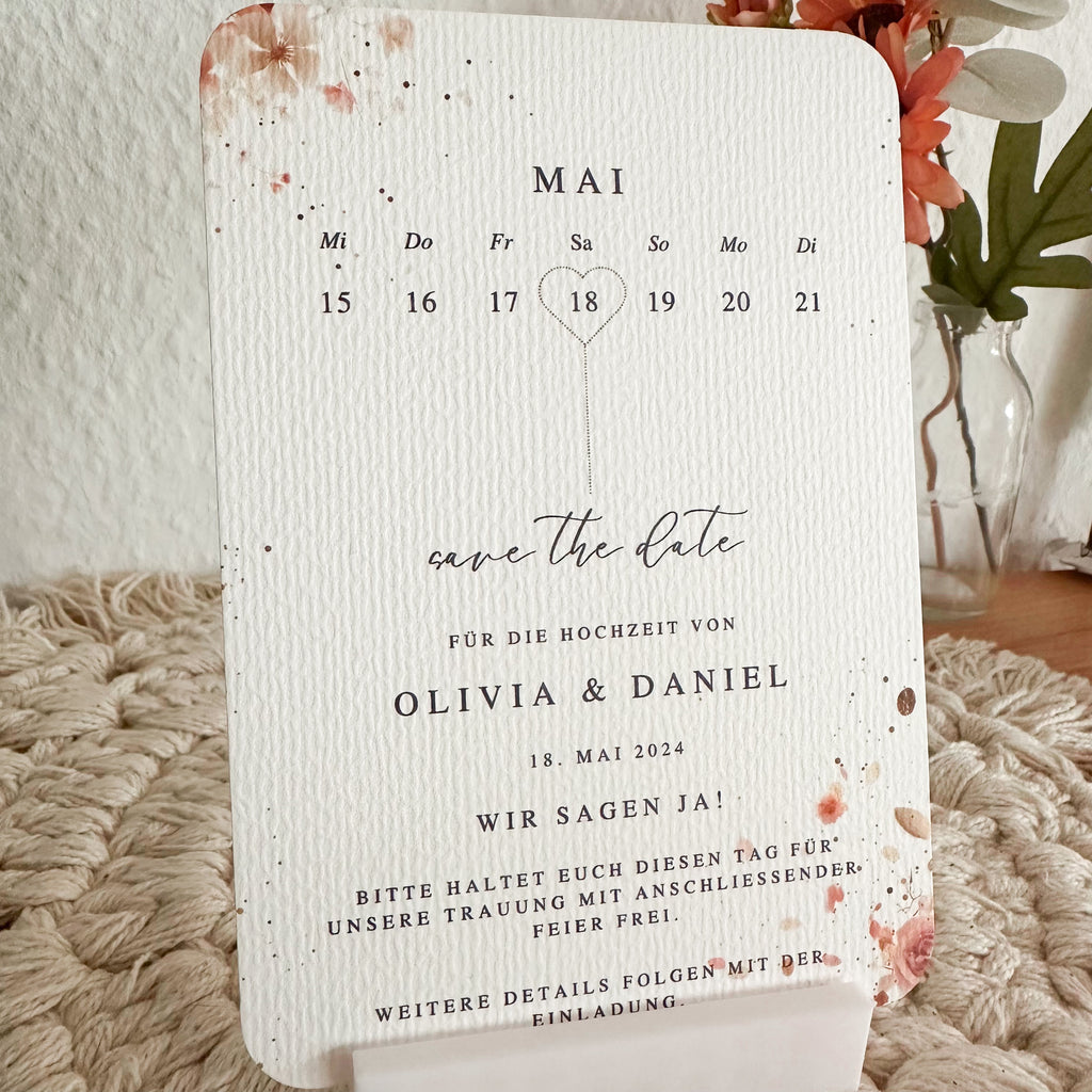 Save the Date Karte personalisiert | Einladung zur Hochzeit A6
