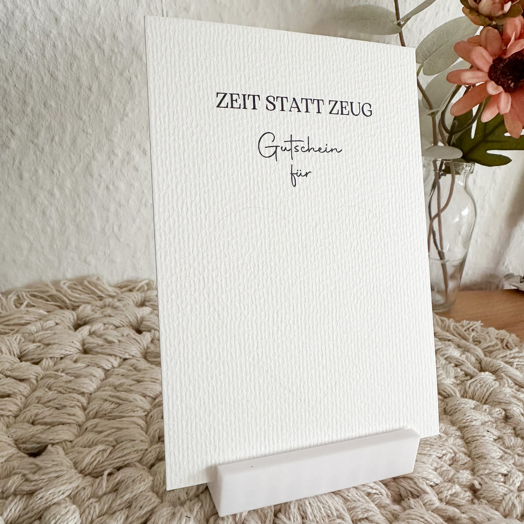 Zeit statt Zeug Gutschein Rubbelkarte