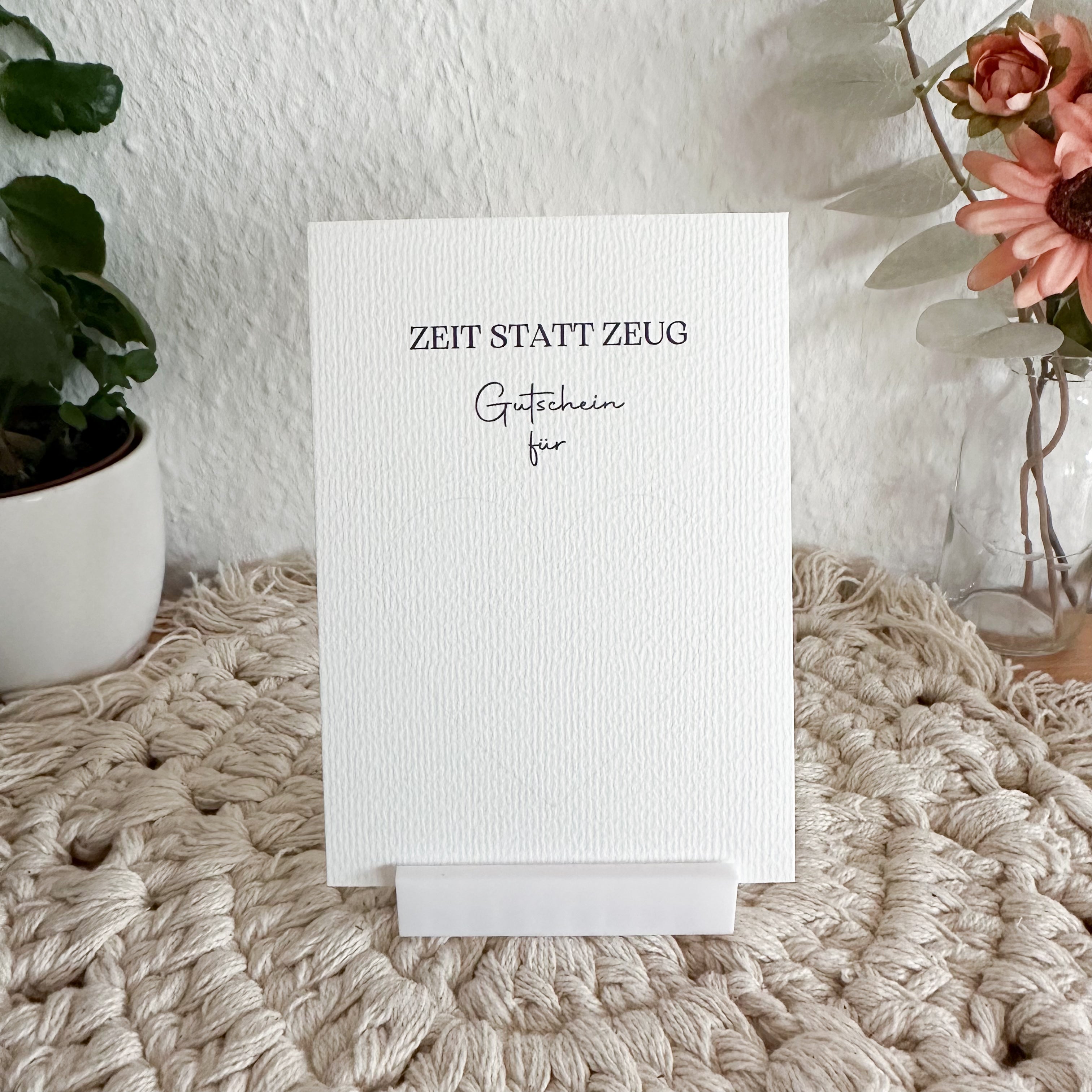 Zeit statt Zeug Gutschein Rubbelkarte