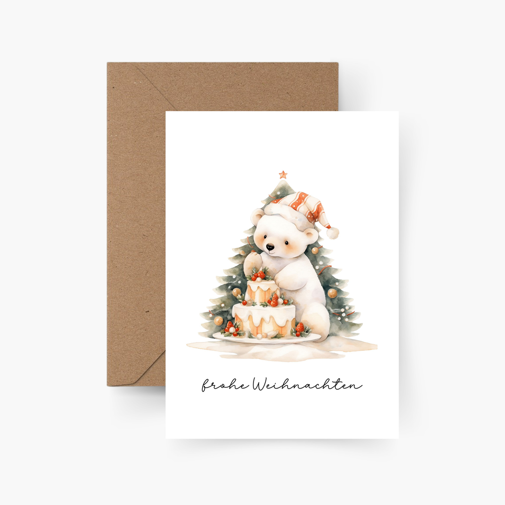Weihnachtskarte Eisbär A6