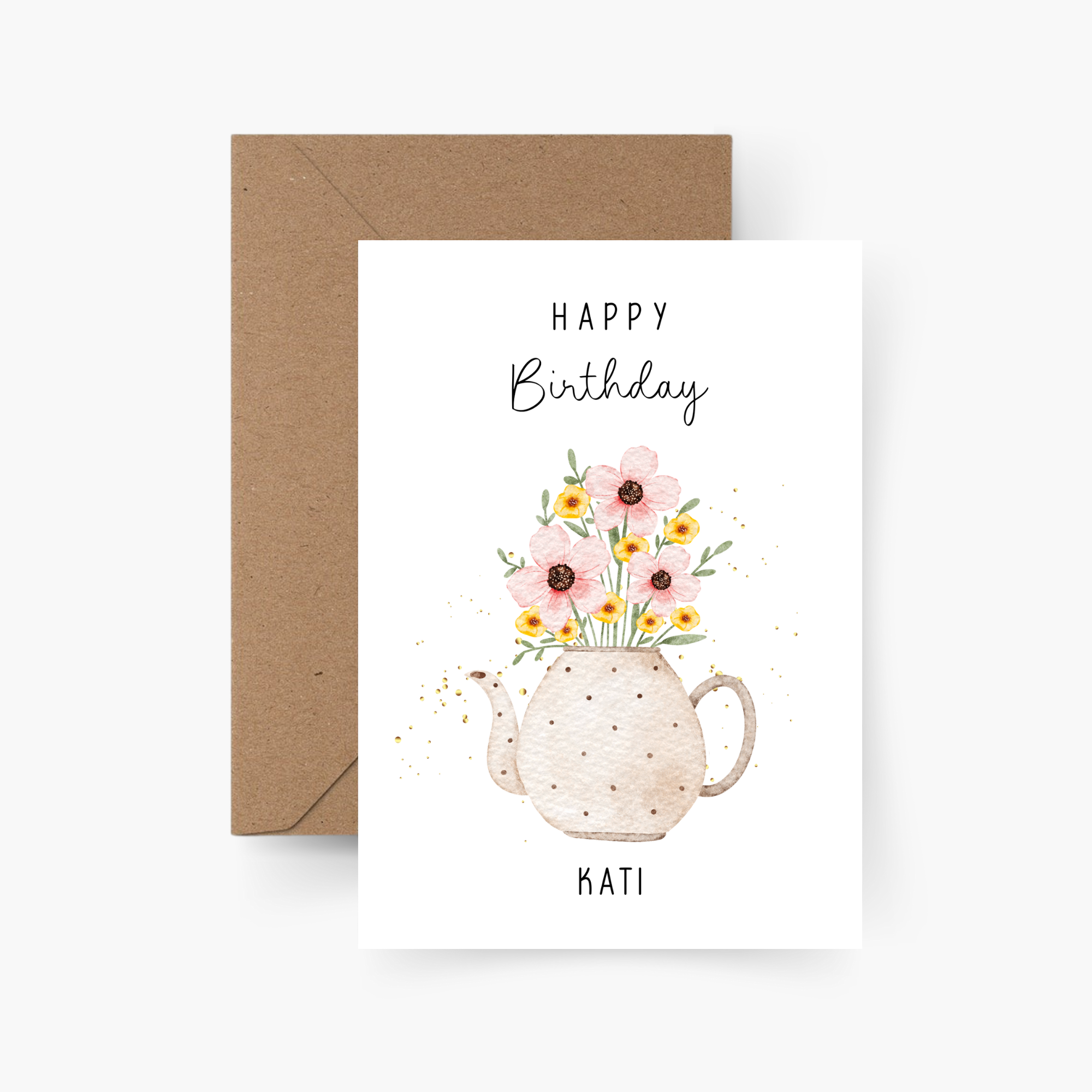 Geburtstagskarte Blumen personalisiert mit Namen A6