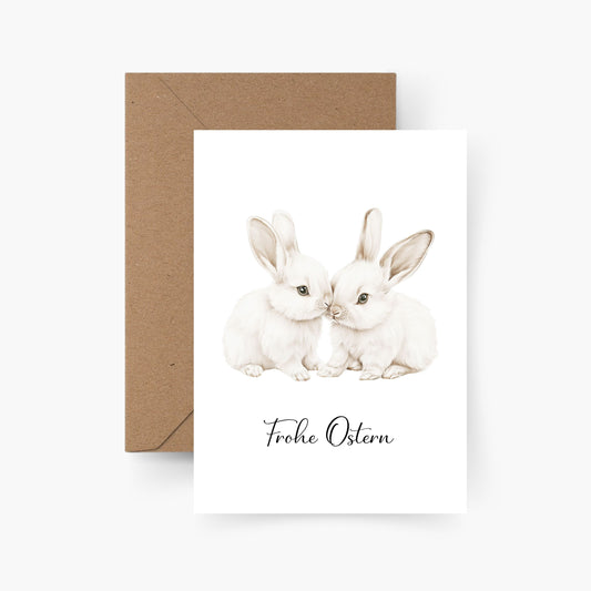 Frohe Ostern Hasen A6 Karte