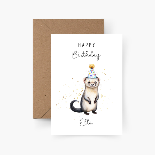 Geburtstagskarte Otter personalisiert mit Namen A6