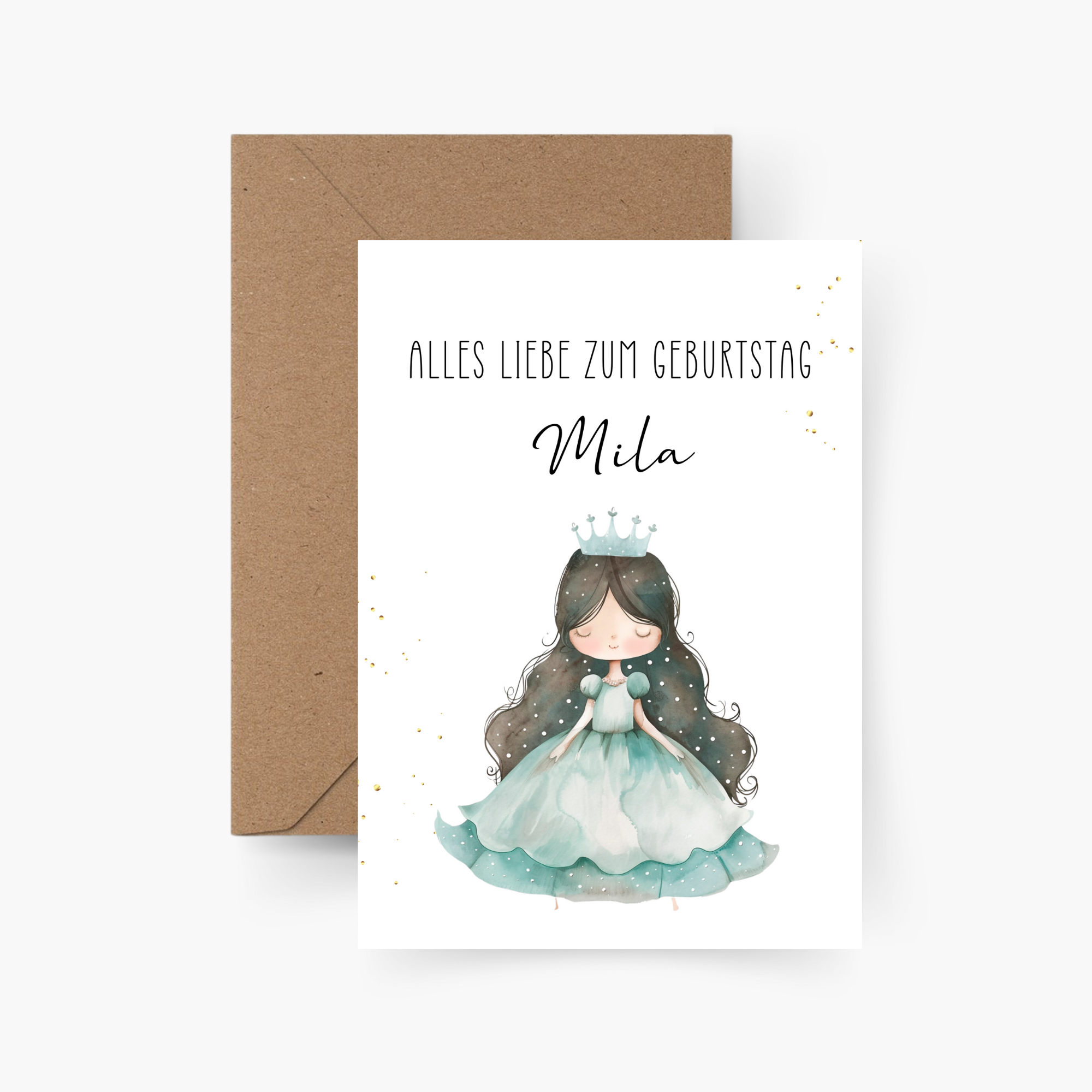 Geburtstagskarte Prinzessin personalisiert mit Namen A6