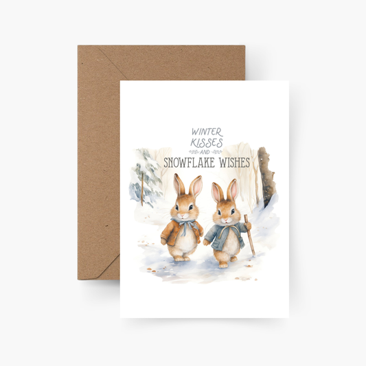 Weihnachtskarte Hase A6