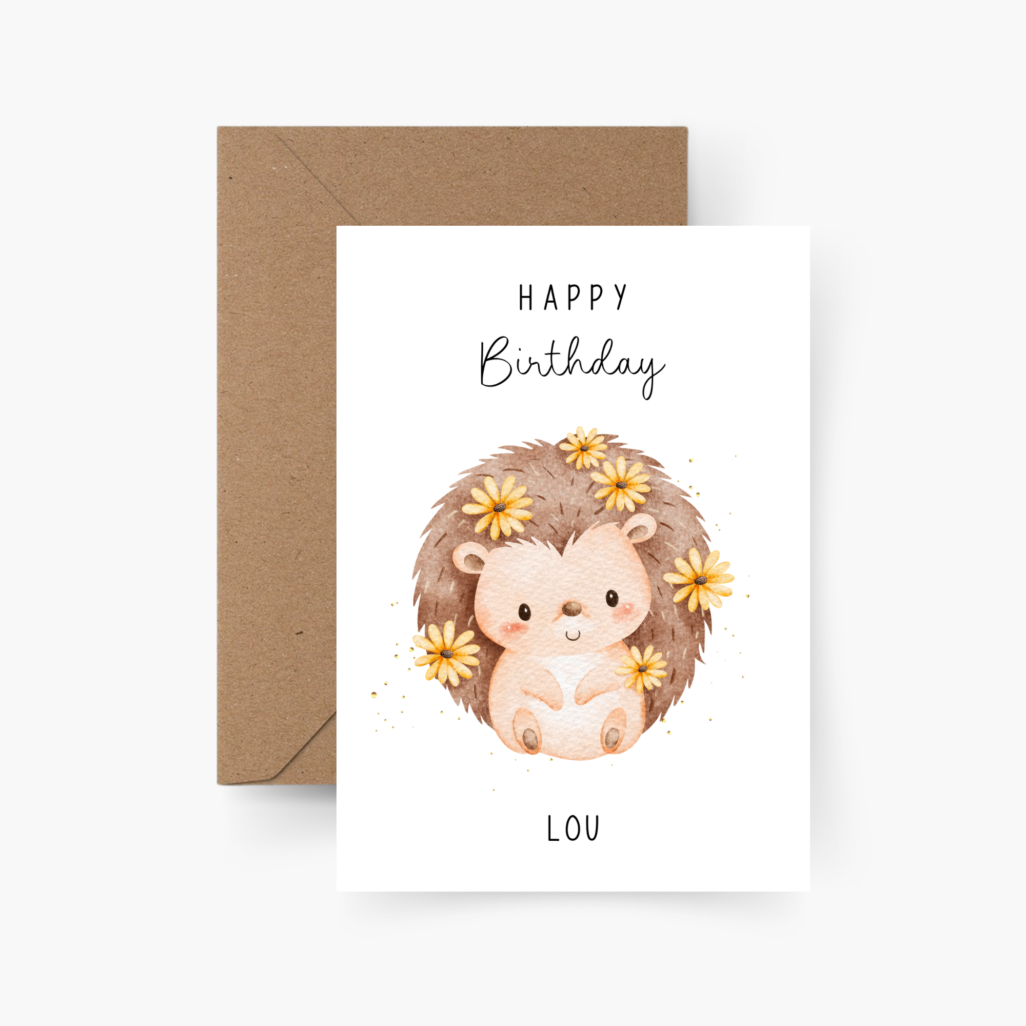 Geburtstagskarte Igel personalisiert mit Namen A6
