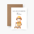 Geburtstagskarte Bauarbeiter personalisiert mit Namen A6