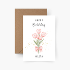 Geburtstagskarte Tulpen personalisiert mit Namen A6