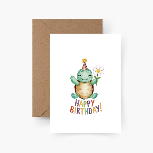 Geburtstagskarte Happy Birthday Schildkröte A6
