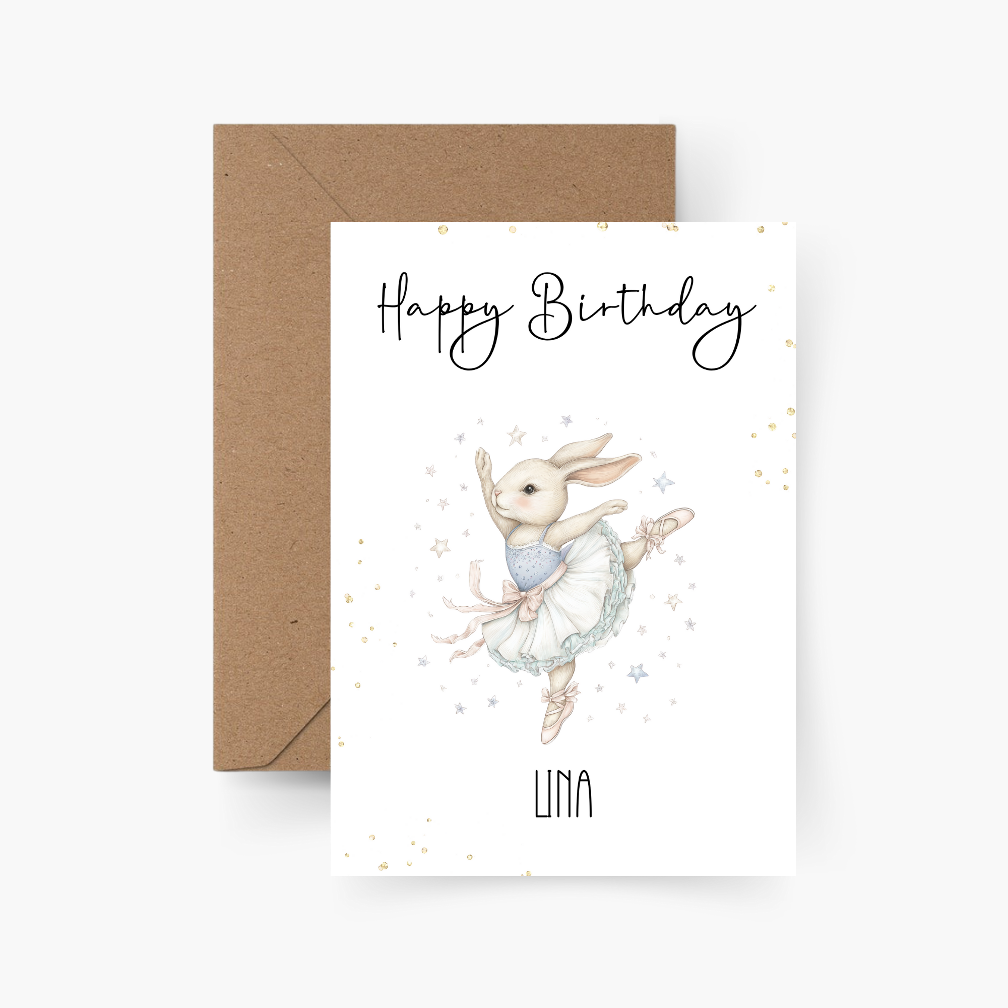 Geburtstagskarte Hase personalisiert mit Namen A6