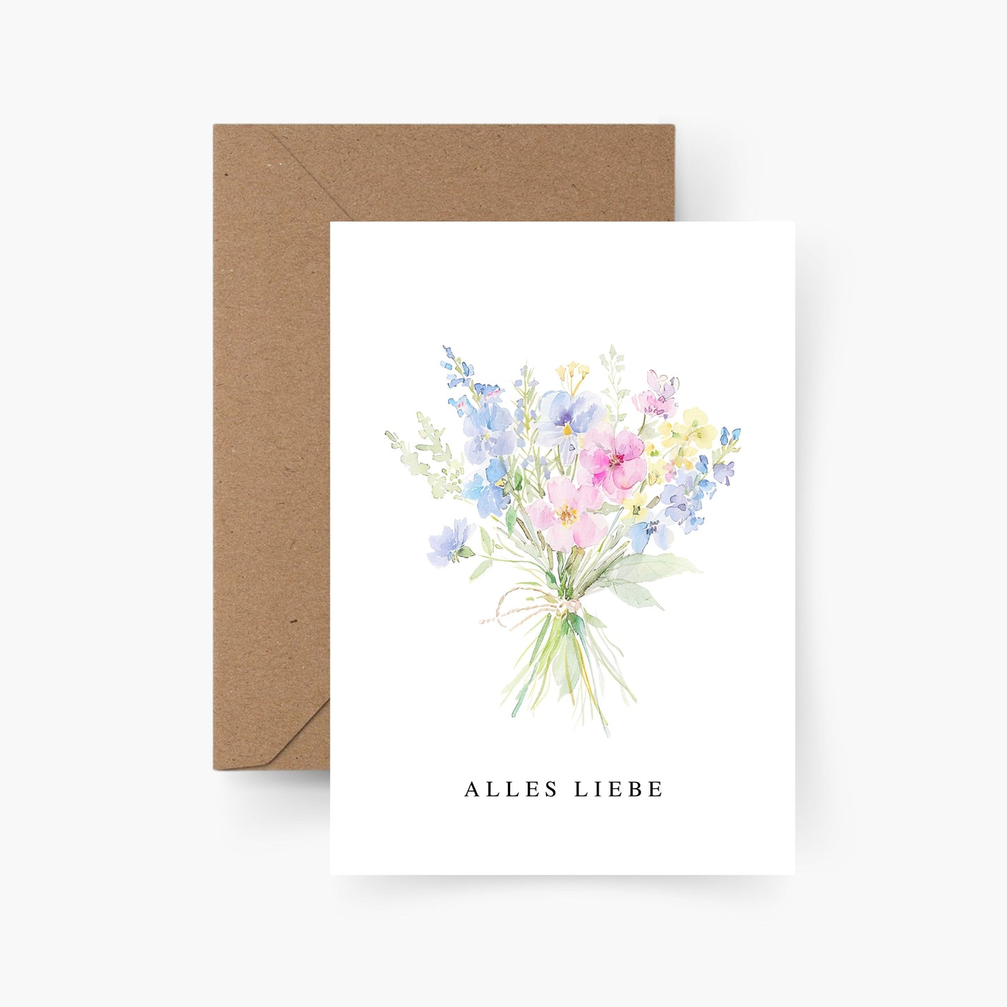 Geburtstagskarte Alles Liebe Blumenstrauß A6
