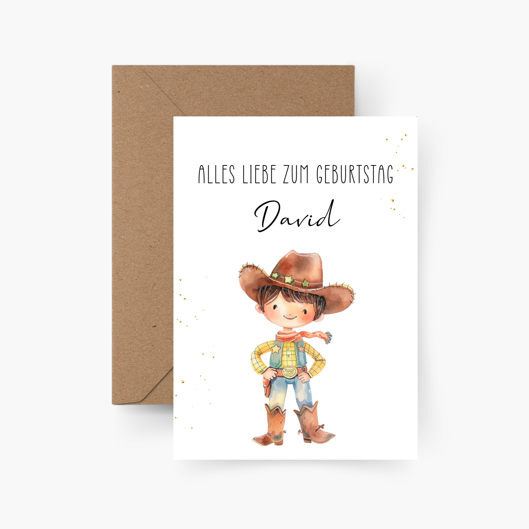 Geburtstagskarte Cowboy personalisiert mit Namen A6