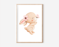 Hase mit Schmetterling Poster | Kinderzimmer