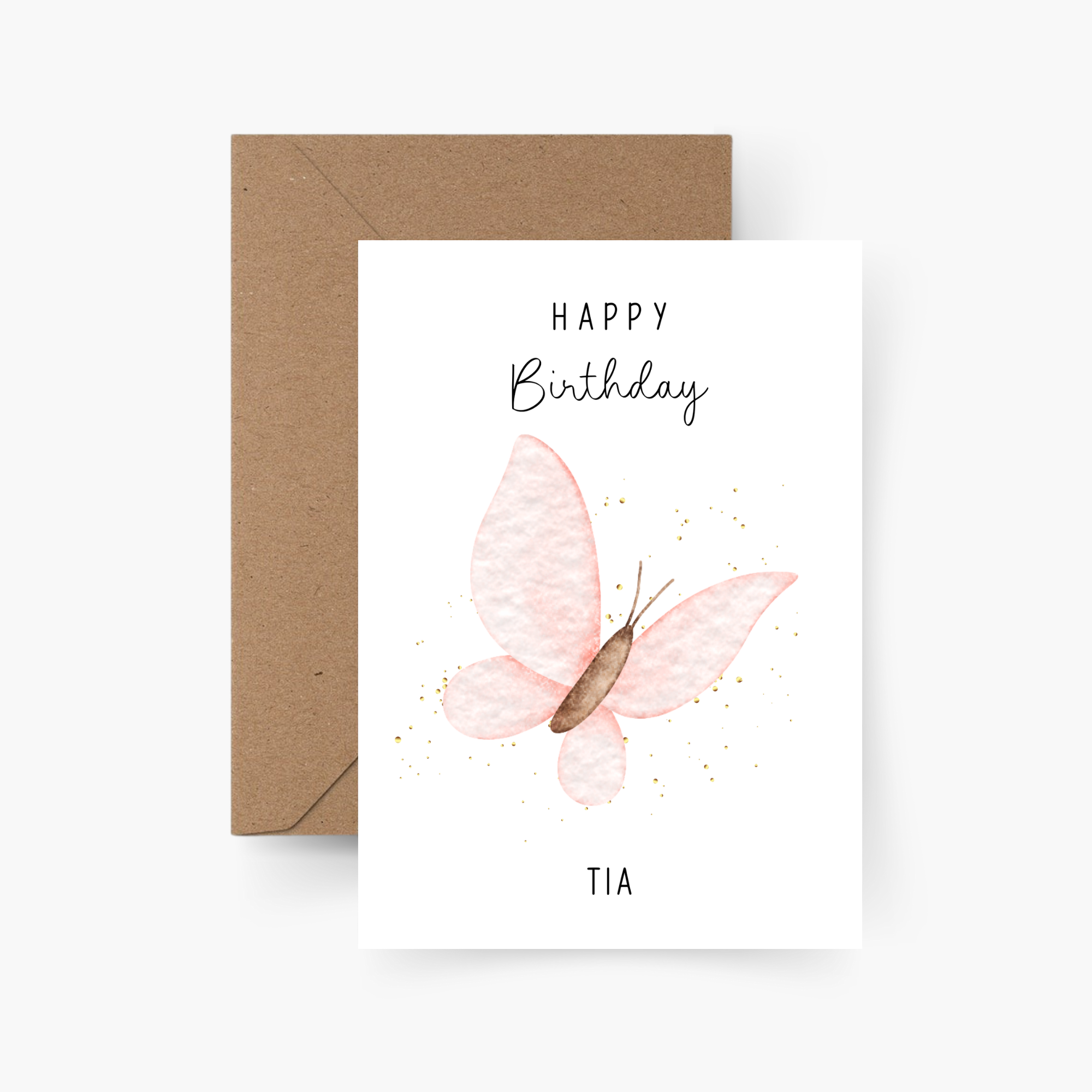 Geburtstagskarte Schmetterling personalisiert mit Namen A6