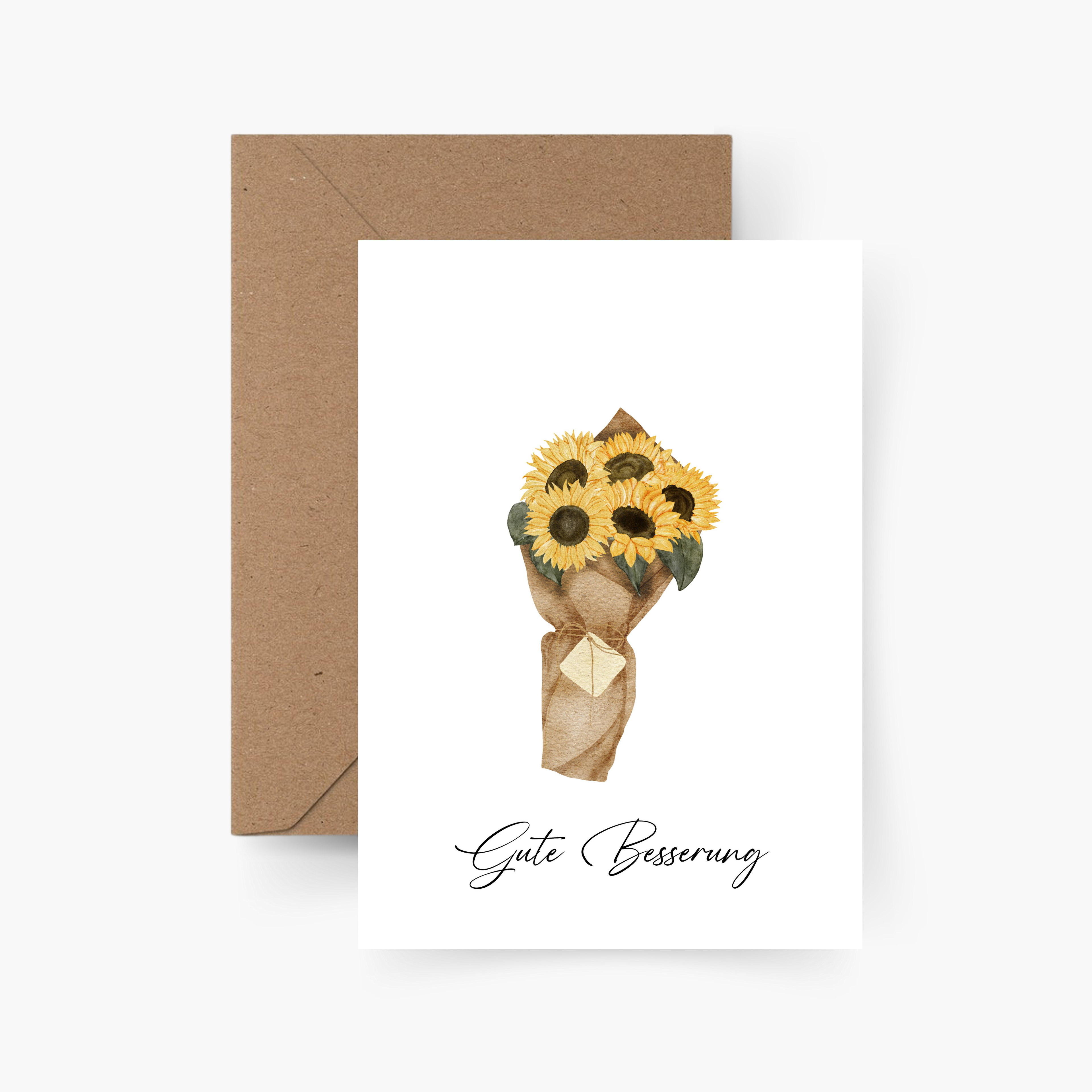 Gute Besserung Sonnenblumen Karte A6